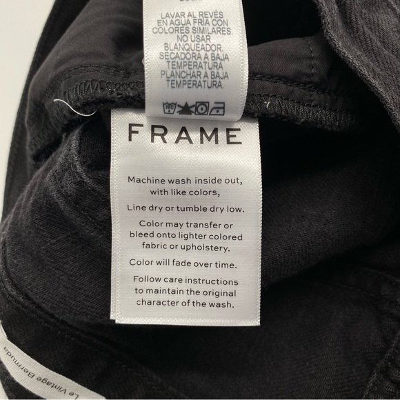 NWT Frame Le Vintage Bermuda Distressed Denim Shorts Washed Black 25 - Picture 11 of 11